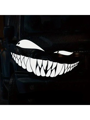 AK-SA-STR Sırıtan Hayalet Tasarım Duvar Dekor Sticker 40 x 22 cm