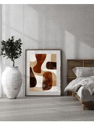 Fuart.Co Kahve Krem Beyaz Dijital Baskı Poster (Çerçevesiz) BOFU