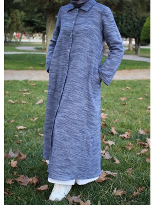 Suara Sedef Düğmeli Müslin Ferace