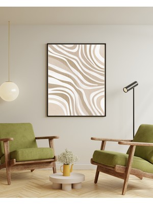 Fuart.Co Kahve Çizgiler Dijital Baskı Poster (Çerçevesiz) BOFU