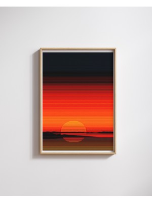 Fuart.Co Kızıl Günbatımı Dijital Baskı Poster (Çerçevesiz) BOFU