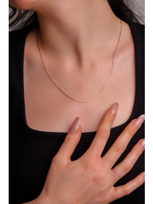 Silvesra Ince Gümüş Zincir Kolye – Silver Gold Rose Gold