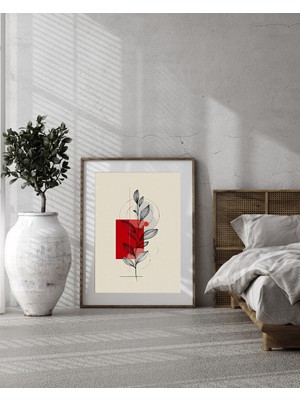 Fuart.Co Minimal Çiçek Dijital Baskı Poster (Çerçevesiz) BOFU