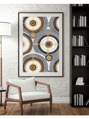 Fuart.Co Altın Geometriler Dijital Baskı Poster Dijital Baskı Poster (Çerçevesiz) BOFU