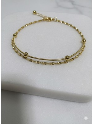 Çelik Bileklik Ikili Dorika Burgu Zincir Çelik Kombin Bileklik