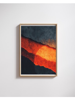 Fuart.Co Kızıl Güneş Dijital Baskı Poster (Çerçevesiz) BOFU