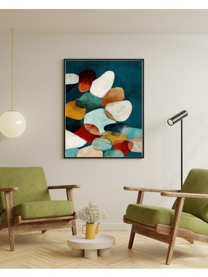Fuart.Co Renkli Taşlar Dijital Baskı Poster (Çerçevesiz) BOFU