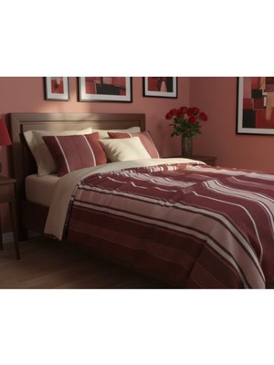 Saçlı Battaniye Pamuklu 150X200 Tek Kişilik Çok Amaçlı Örtü Kırmızı Tonlar Termal Uyku Battaniyesi