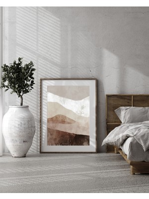 Fuart.Co Krem Kahve Tonlar Dijital Baskı Poster (Çerçevesiz) BOFU