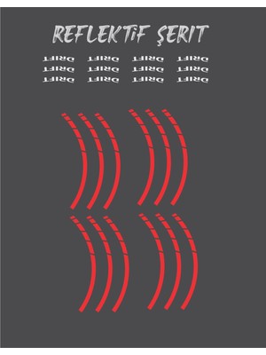 AK-SA-STR Yeni Özel  Motosiklet Jant Şeridi Mondial Drift Uyumlu Uyumlu L Reklektif Kırmızı Beyaz Sağ-Sol/ön-Arka