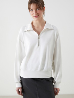 Lc Waikiki Yeni Sezon Dik Yaka Oversize Kadın Sweatshirt