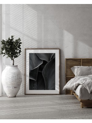 Fuart.Co Siyah Çiçek Dijital Baskı Poster (Çerçevesiz) BOFU