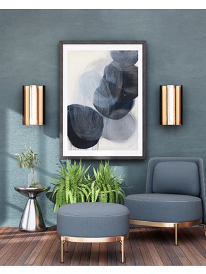 Fuart.Co Mavi Halkalar Dijital Baskı Poster (Çerçevesiz) BOFU