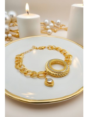 Minimalist Tasarım Çeyrekli Bileklik ,altın Çeyrekli Bileklik , Çeyrek Takılan Bileklik , Altın Kaplama Bileklik ,çelik Bileklik Zirkon Taşlı Bileklik