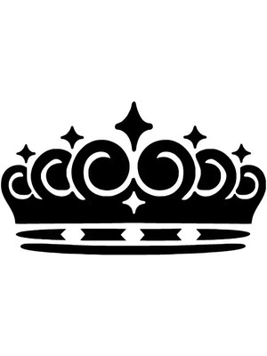 AK-SA-STR Kraliçe Tacı Oto Özel Yeni Sticker Siyah 30 x 18 cm