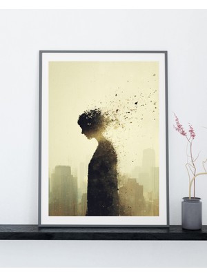 Fuart.Co Dağılan Siluet Dijital Baskı Poster (Çerçevesiz) BOFU