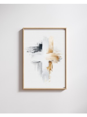 Fuart.Co Kahve Gri Haç Dijital Baskı Poster (Çerçevesiz) BOFU