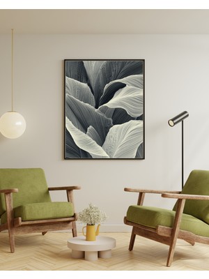 Fuart.Co Monokrom Çiçek Dijital Baskı Poster (Çerçevesiz) BOFU