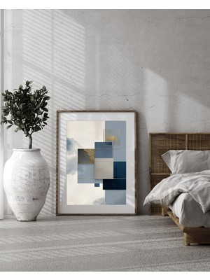 Fuart.Co Kare Maviler Dijital Baskı Poster (Çerçevesiz)