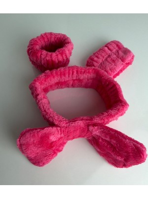 Bumelo Süper Soft Peluş Makyaj,spa Saç Bandı ve Kolluk