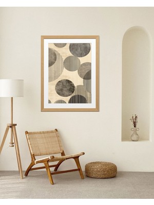 Fuart.Co Geometrik Çizgili Daireler Dijital Baskı Poster (Çerçevesiz) BOFU