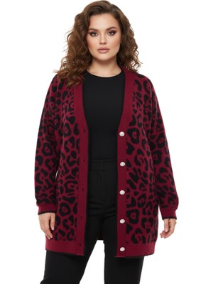 Baglan Kadın Leopar Desen Hırka 101002 BGL-ST04079