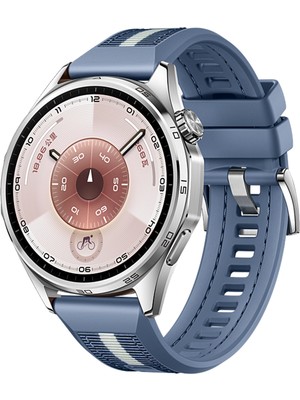MMP Shop Huawei Watch Gt6 46MM Uyumlu Metal Tokalı Dikiş Detaylı Spor Silikon Kordon