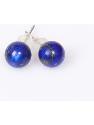 Taş Sandığı 8mm Küre Kesim Lapis Lazuli Çelik Küpe