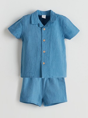 Lc Waikiki Yeni Sezon Kısa Kollu Basic Erkek Bebek Gömlek ve Şort 2'li Takım