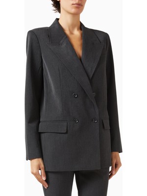 Good American Oversize Çift Düğmeli Blazer, Modern Güç-Şık Kadın Ceket