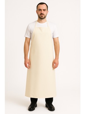 Bekiz Pu (Poliüretan) Suni Deri Bulaşıkçı Kasap Önlüğü Krem Renk 70 x 110  Uzunluk
