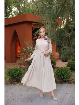 Comstar Kendinden Dokulu Elbise