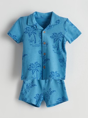 Lc Waikiki Yeni Sezon Baskılı Erkek Bebek Gömlek ve Şort 2'li