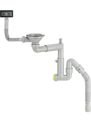 Akkon Premium Çöpmak Damlalıklı Teleskopik Lavabo ve Evye Sifonu Gider Borusu Akordiyon Plastik