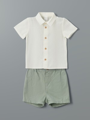 Lc Waikiki Yeni Sezon Basic Erkek Bebek Gömlek ve Şort 2'li