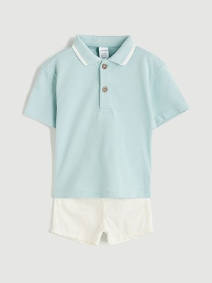 Lc Waikiki Yeni Sezon Polo Yaka Erkek Bebek Tişört ve Şort 2'li