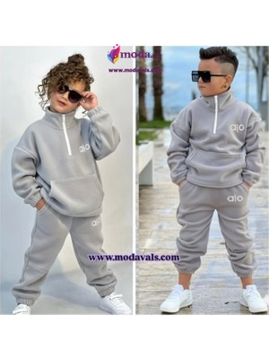 Modavals Kız Çocuk & Erkek Çocuk Alo Baskılı Traşlı Pofidik Polar Takım