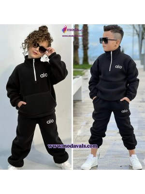 Modavals Kız Çocuk & Erkek Çocuk Alo Baskılı Traşlı Pofidik Polar Takım