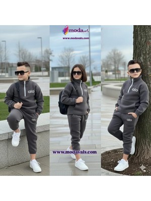 Modavals Kız Çocuk & Erkek Çocuk Alo Baskılı Traşlı Pofidik Polar Takım