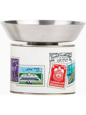 AYA THE ART OF LİVİNG Small Vintage Post Stamps Mabkhara Abu Dhabi, Modern Tütsü Tutucu