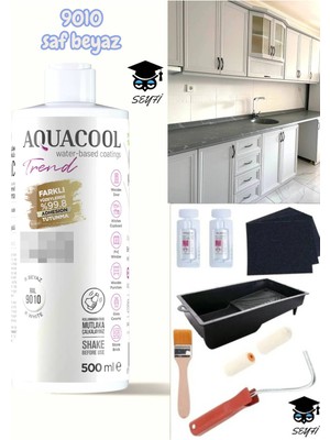 Aquacool Trend kendiliğinden vernikli çelik ahşap kapı beyaz eşya mutfak dolabı fayans petek metal boya 500 ml set - Secenek: 1, Renk: 00, Olcu: 500