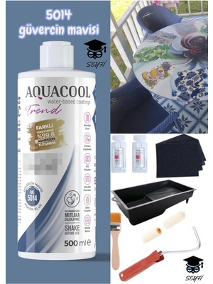 Aquacool Trend Kendiliğinden Vernikli Çelik Ahşap Kapı Beyaz Eşya Mutfak Dolabı Fayans Petek Metal Boya 500 ml Set