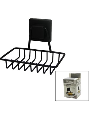 Ayder Timya SİYAH - METAL KATI SABUNLUK KARE GÜÇLÜ YAPIŞKANLI 11X12.5X11CM (Timya/Go1395)  198336