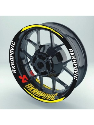 AK-SA-STR Yeni Özel  Motosiklet Jant Şeridi Oracal Akrapoviç R25 Sağ-Sol/ön-Arka