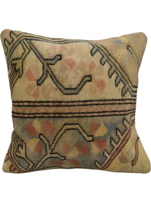 Kilim Antik El Dokuma Dekoratif Halı Kırlent Yastık Kılıfı 1422 - Vintage - Çok Renkli