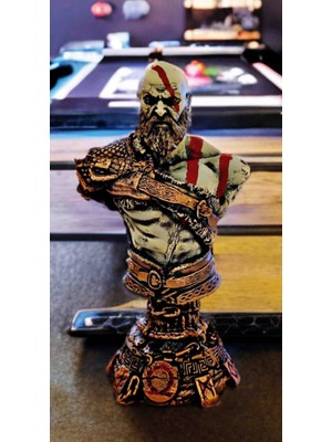 Lemonade Concept God Of War Kratos Büst Figür (30 Cm) - Reçine Mermer Tozu Karışımı - El Boyaması Koleksiyon Heykeli