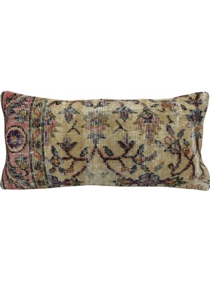 Zehra Abla Halı Vintage El Dokuma Dekoratif Lumbar Halı Kırlent Yastık Kılıfı 6902