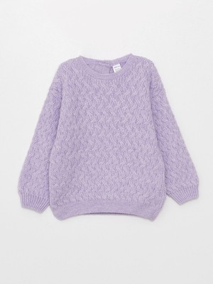 Lc Waikiki Yeni Sezon Bisiklet Yaka Kendinden Desenli Kız Bebek Triko Kazak