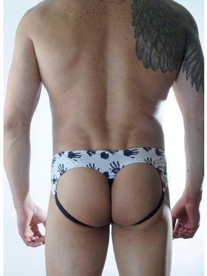 Hafif Giyim Erkek Çok Renkli Fantezi Seksi El Desenli Jockstrap HF301156