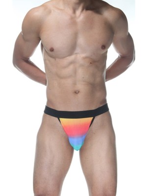 Hafif Giyim Erkek Çok Renkli Fantezi Seksi Gökkuşağı Desenli String DM102141HF